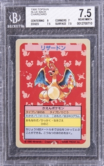 1995 Pokemon Japanese Topsun Charizard, Scarce Blue Back – BGS NM+ 7.5